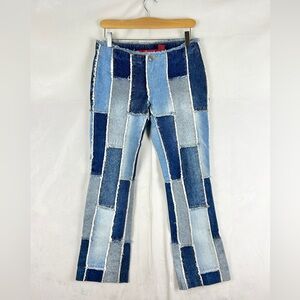 VINTAGE Zana Di Y2K Patchwork Jeans‎ Low Rise Size 1-2 Frayed Festival Boho